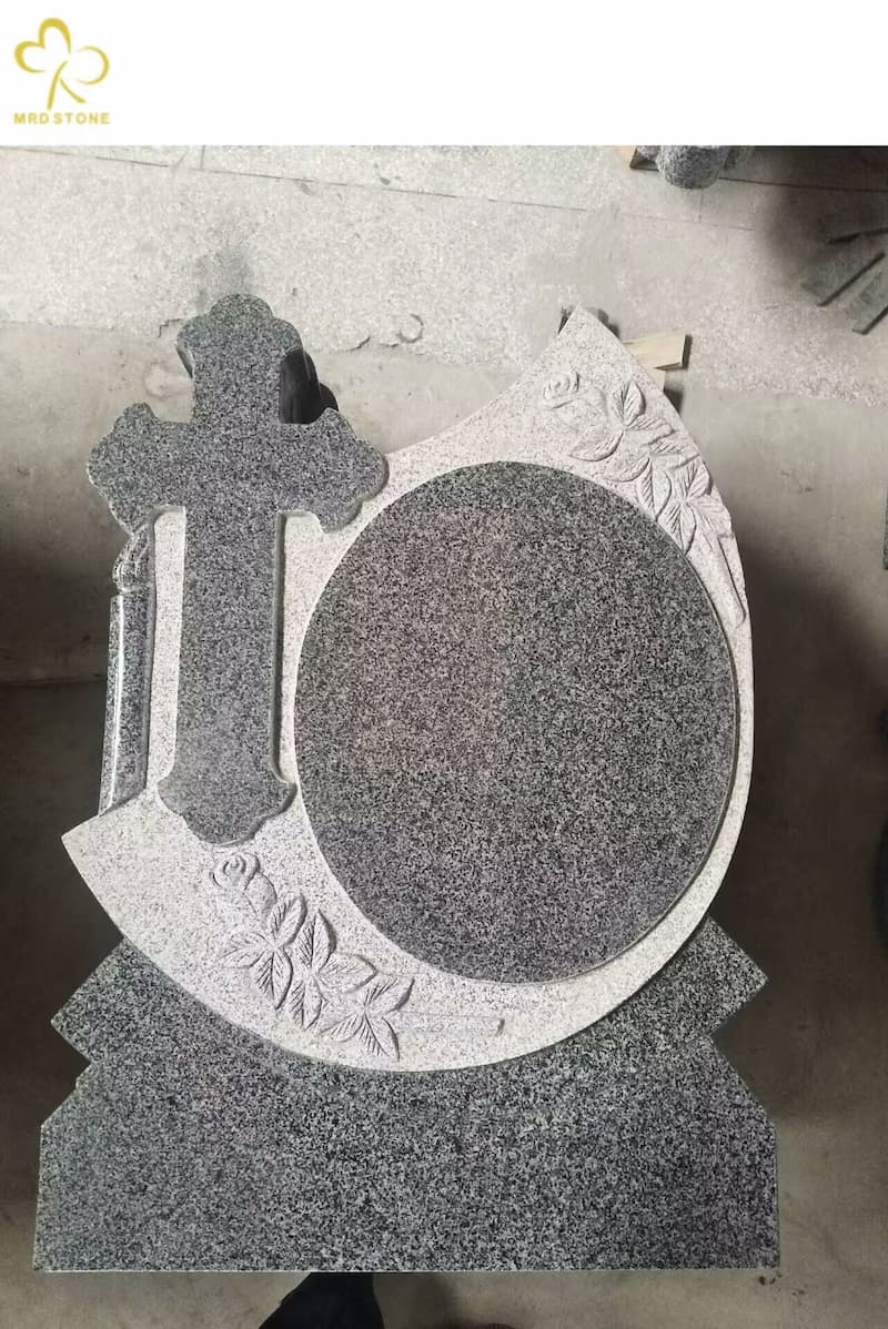 Black granite tombstone